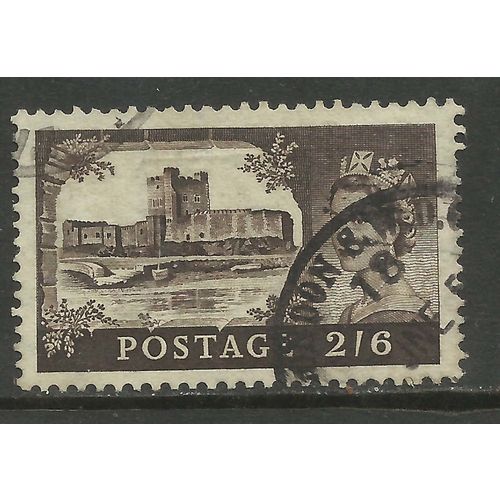GB 1955 - 58 QE2 2/-6d H/V Black Brown Castle wmk 165. ( R761 )