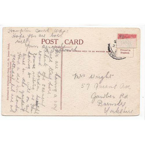 The River off Canbury Gardens Kingston-Upon-Thames Surrey 1927 Postcard