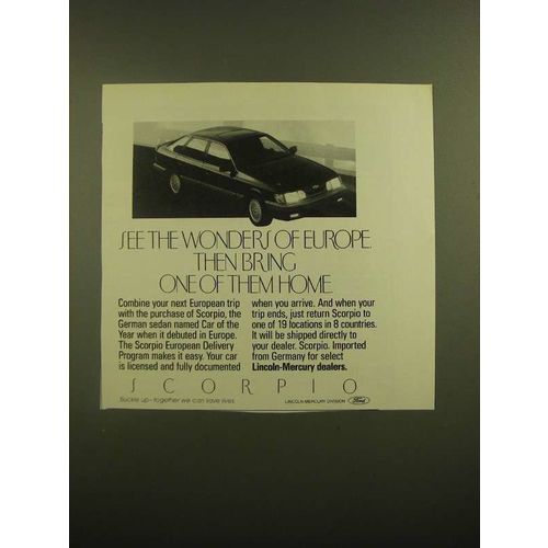 1988 Scorpio Car Ad - See the Wonders of Europe