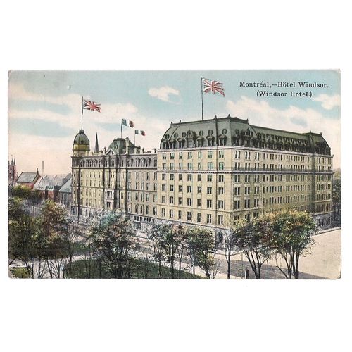 WINDSOR HOTEL, MONTREAL, CANADA unused antique postcard.