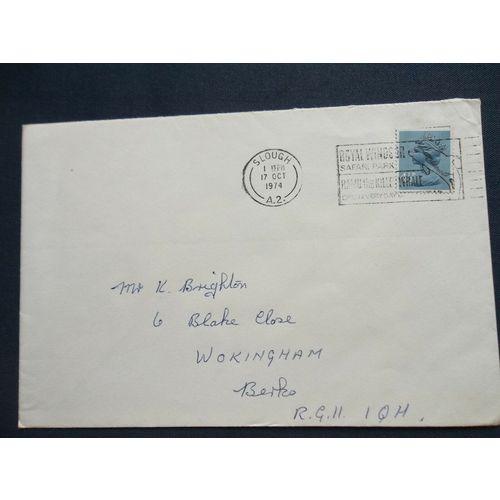 1974 COVER SLOGAN POSTMARK WINDSOR SAFARI PARK RAMU KILLER WHALE MACHIN STAMP