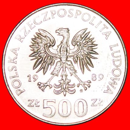 WARTIME (1939-1945):POLAND★500 ZLOTY 1989 UNC MINT LUSTER★LOW START★NO RESERVE