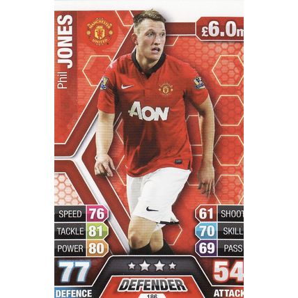 Match Attax 2013/2014 186 Phil Jones Manchester United