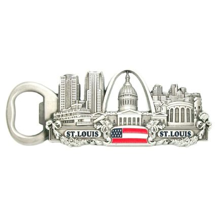 St. Louis Missouri Metal Bottle Opener Fridge Magnet