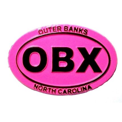 Outer Banks North Carolina OBX Pink Oval Fridge Magnet