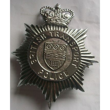 British Transport Police Helmet Plate QE11 Crown