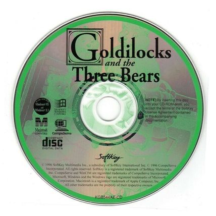 Goldilocks and the Three Bears (Ages 4-7) (CD, 1996) Win/Mac - NEW CD in SLEEVE