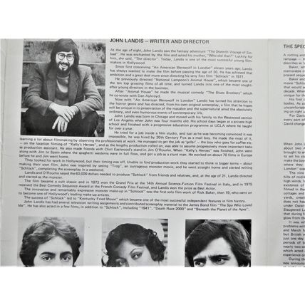 AN AMERICAN WEREWOLF IN LONDON(1981) vintage UK Press booklet + Press Photos