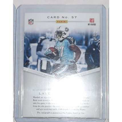 2012 Panini LAVELLE HAWKINS (Titans) Autograph card #57
