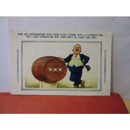 SAUCY SEASIDE POSTCARD used BAMFORTH & CO. no 2886 favourite beer #