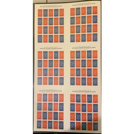 5062-63, World Stamp Show With Die Cuts Press Sheet of Six Panes - Stuart Katz