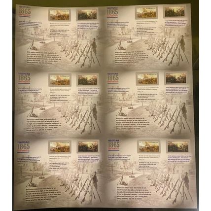 4981, Civil War 1865 - Die Cut Press Sheet of Six Panes - Stuart Katz