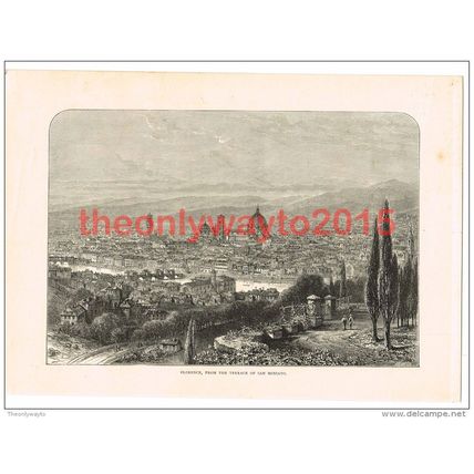 Florence, from San Miniato, Italy, Book Illustration (Print), c1870