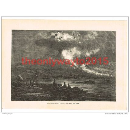 Mount Vesuvius, Eruption in 1861, Italy, Book Illustration (Print), c1870