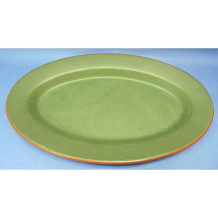 3 WSP Casa Verde Terra Cotta 18" Oval Serving Platter Tableware Green Portugal