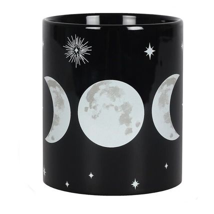 Triple Moon Black Coffee Tea Mug Gothic Wiccan Gift Boxed