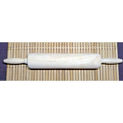 Vintage Wooden Pastry Dough Plain Rolling Pin With Handle Brown 18 Inches FLAW