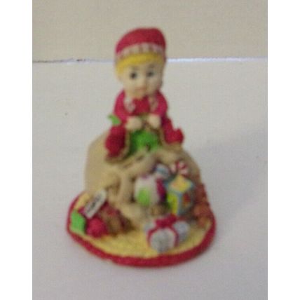 Dollhouse Miniatures Christmas Elf Sitting on Toy Bag 1:12 Resin