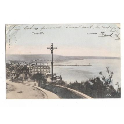 Trouville, Panorama, France, Postcard.