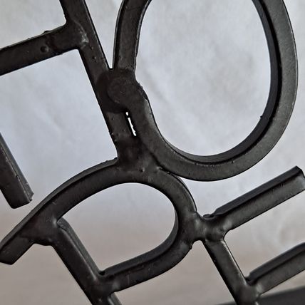 Metal HOPE Christmas STOCKING HANGER Mantel Sitter Holder Hook Black