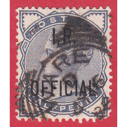 GB QV 1885 1/2d SLATE BLUE I R OFFICIAL SGO5 GU