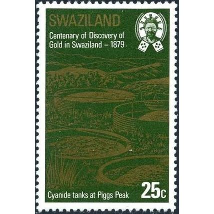Swaziland QEII 1979 Gold 25c Cyanide Piggs Peak Unmounted Mint MNH SG 316 stamp