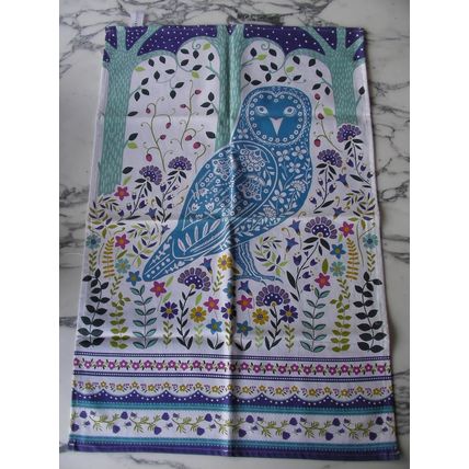 Cotton Tea Towel Ulster Weavers Woodland Owl 100% Cotton Blue