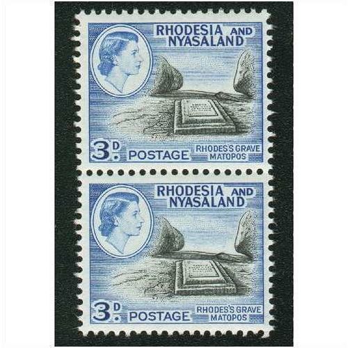 Rhodesia & Nyasaland 1959 - SG 22 - 3d pair Rhodes Grave MNH