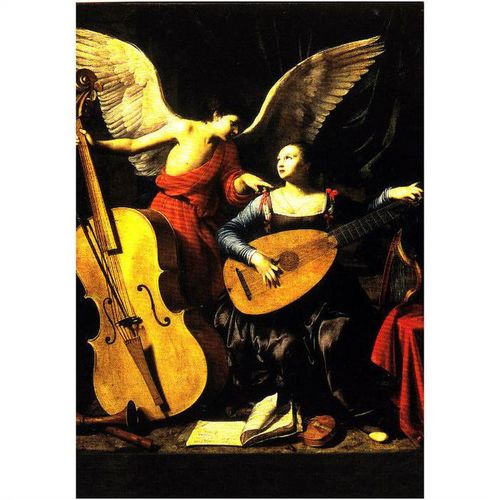 Colour Postcard - St Cecilia & the Angle by Carolo Saraceni
