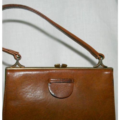 Vintage Golden Tan Real Leather Handbag