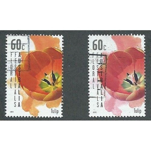 AUS 2011 60c 'FLORAL FESTIVALS' (MISSING COLOUR ?)FINE USED (EBID37-698)