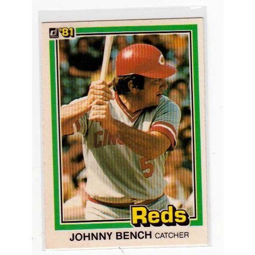 1981 Donruss Johnny Bench baseball card #62 – HOF Reds