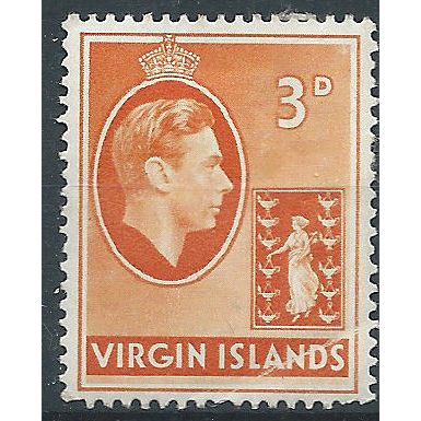 Virgin Islands 1938 SG115 2d Orange (Crease) CSP Mounted Mint . ..