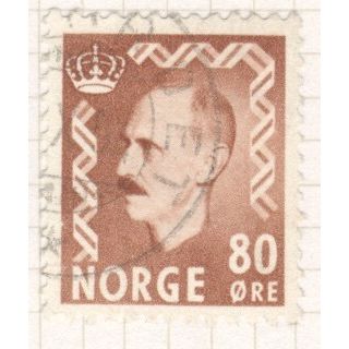 Norway 1950 - SG429 - 80o brown - King Haakon V11 - used 2