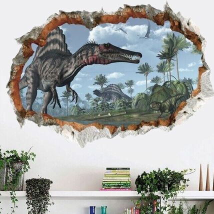 3D Effect Dinosaur Boy/Girl Room Wall Sticker Art Vinyl Decals UK SELLER