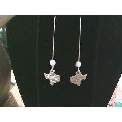 Texas state pearl bead Drop Pierced Gold Tone Earrings