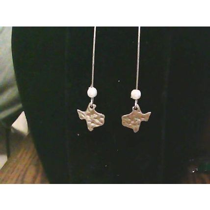 Texas state pearl bead Drop Pierced Gold Tone Earrings