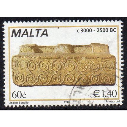 Malta 2007 Prehistoric Sculptures - Carved Spiral Pattern 60c / €1.40 Used