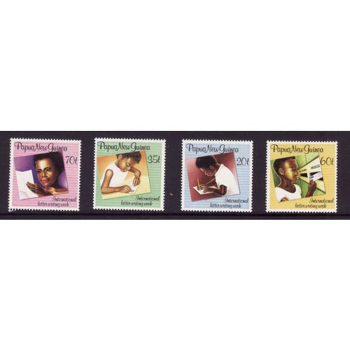 PAPUA NEW GUINEA 1989 LETTER WRITING WEEK SG 589/ 592 SET 4 VALS U/M MINT