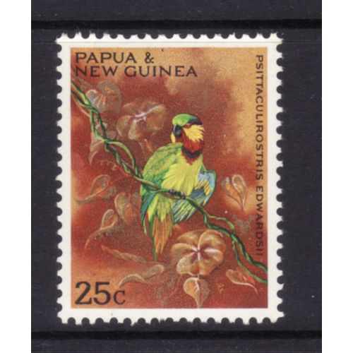 PAPUA NEW GUINEA 1967 CHRISTMAS 25c EDWARDS FIG PARROT SG124 M / MINT