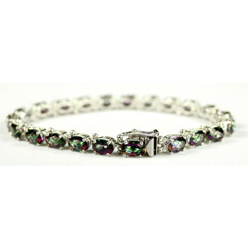 Mystic Fire Topaz, 925 Sterling Silver Bracelet, SB001