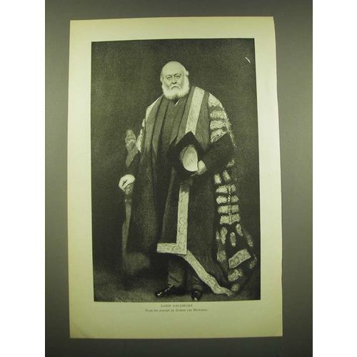 1902 Illustration of Lord Salisbury - from portrait by Hubert von Herkomer