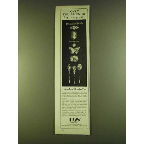 1980 1928 Jewelry Victorian Pins Ad - They're Replicas