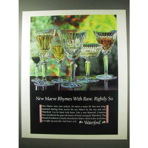 1984 Waterford Maeve Crystal Ad - Rhymes with Rave