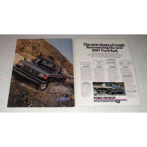 1987 2-page Ford Pickup Truck Ad - The New Shape of Tough
