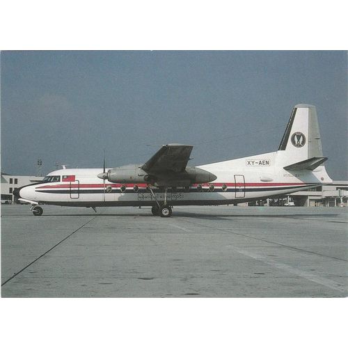 Burma Airways Fokker F27 600 Civil Aircraft Postcard (A20552)