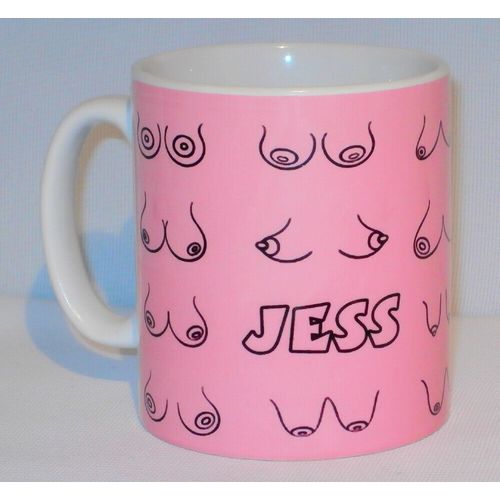 PERSONALISED Boobs Mug ANY NAME Breast Cancer Awareness Now Boob Boobies Gift