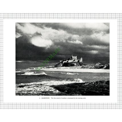 9263) BAMBURGH Castle St Aidan's Church - 1958 Book Print