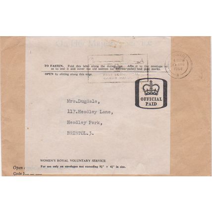 GB 1968 prepaid Fast Economy Cargo parcel label