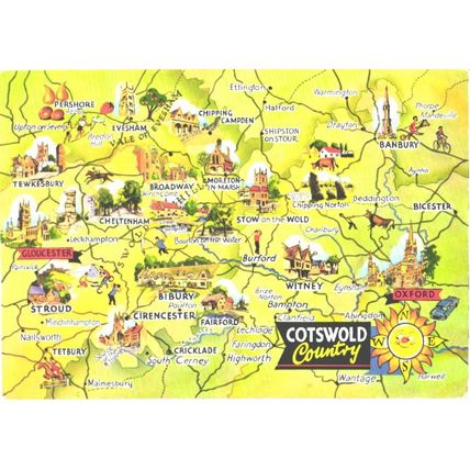 United Kingdom; land map; Cotswold County